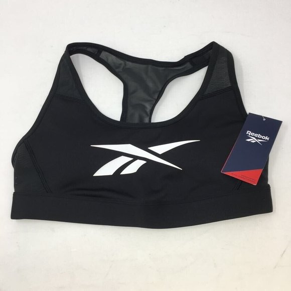 Reebok Other - Reebok Womens Lux Vector Racer Sports Bra Black Moisture Wicking Racerback M New